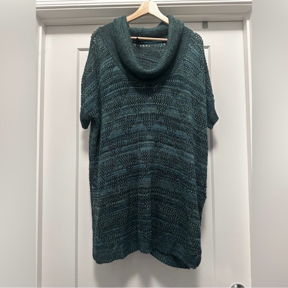 💙💚 Blue/Green Oversized NEW DIRECTIONS Cowl Neck Sweater - Size Medium